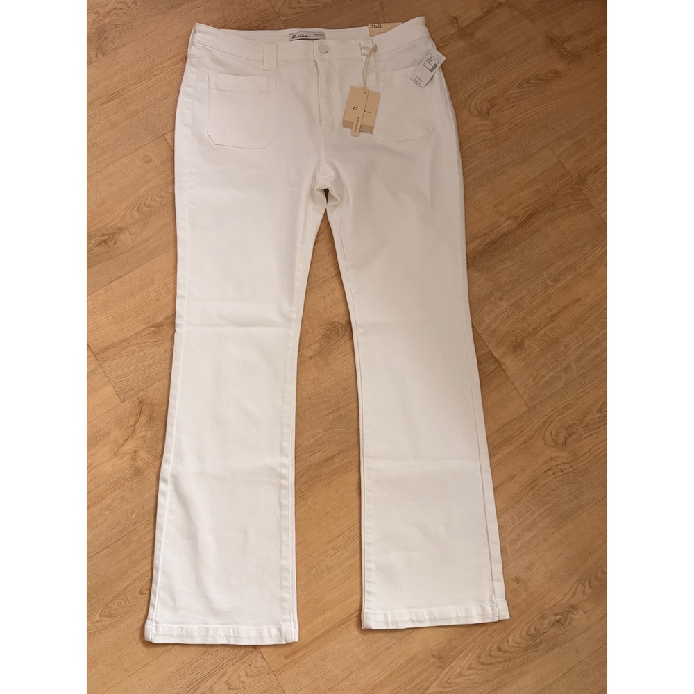 KanCan Maurices Womens Mid Rise Bootcut Jeans White Patch Pocket 31x32 NWT
